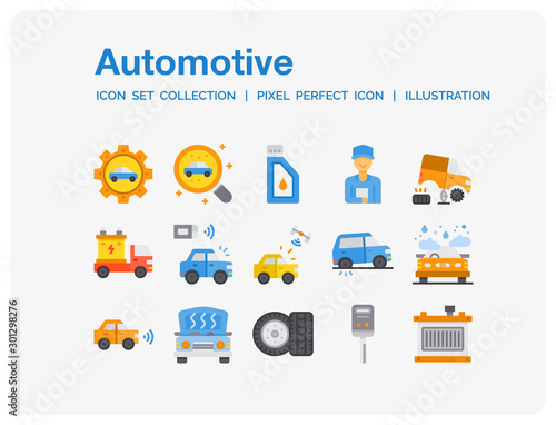 Automotive Icons Set. UI Pixel Perfect Well-crafted Vector Thin Line Icons. The illustrations are a vector. © itim2101