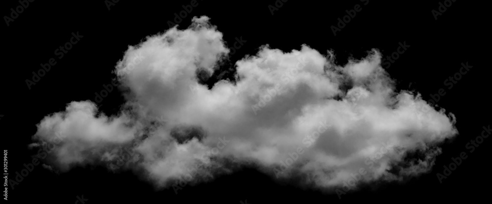 Fototapeta Biała chmura na białym na czarnym tle, teksturowane dymu, efekt pędzla