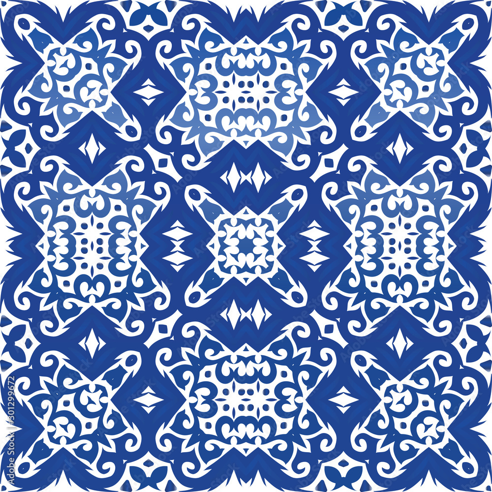 Traditional ornate portuguese azulejo.