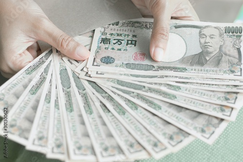 japanese banknotes, Money is essential in forex trading. Concept Travel  saving