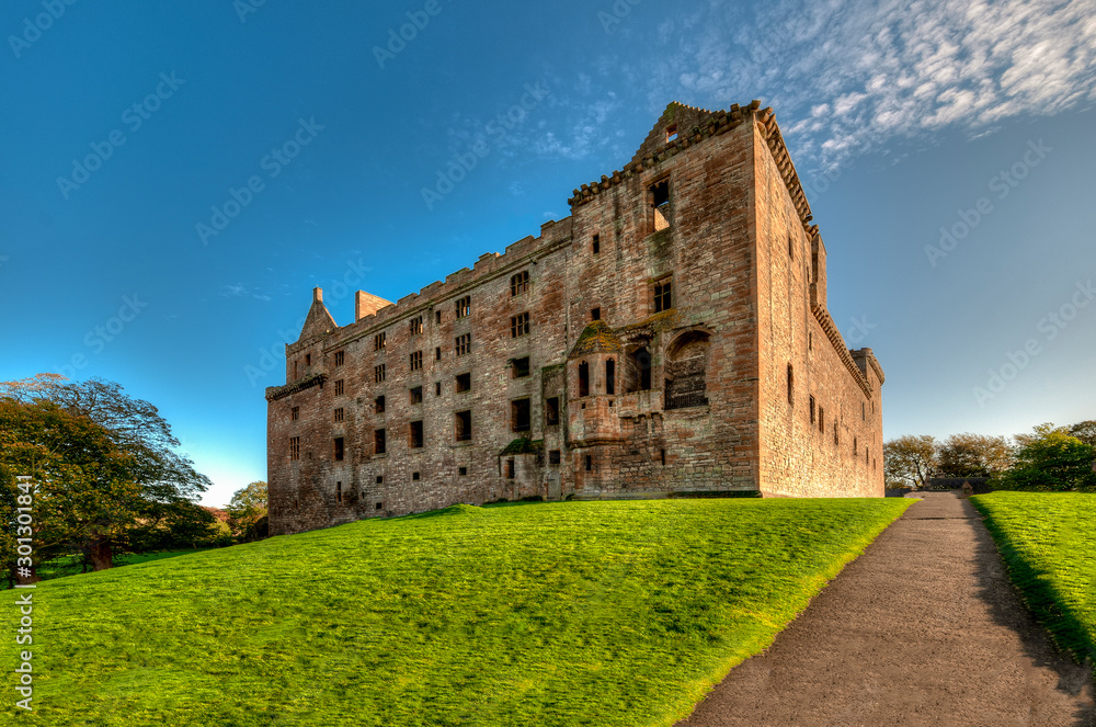 Linlithgow Palace in the town of Linlithgow, West Lothian, Scotland.