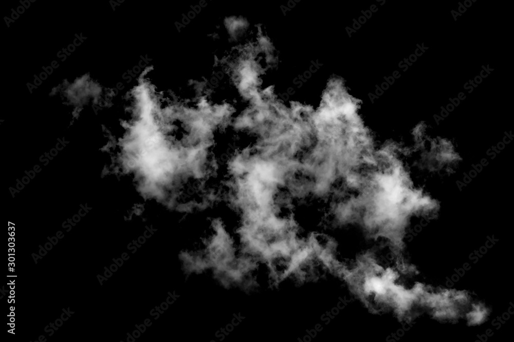 White cloud isolated on black background,Textured smoke,brush effect White cloud isolated on black background,Textured smoke,brush effect
