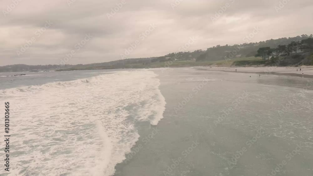 Aerial view of an Oregon beach cloudy day Aerial view of an Oregon beach cloudy day