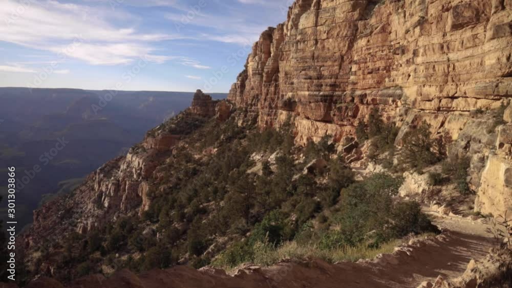 South Kaibab trail on the south rim of the Grand Canyon. Dynamic sunset lighting. South Kaibab trail on the south rim of the Grand Canyon. Dynamic sunset lighting.