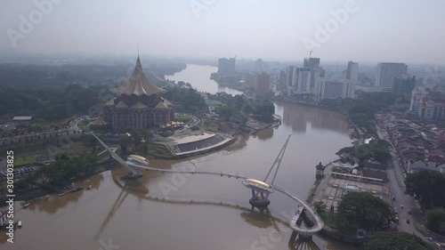 Kuching, Sarawak / Malaysia - November 8 2019: The buildings, landmarks and scenery of Kuching city, capital of Sarawak, Borneo island. Showing the famous landmarks in the Kuching city  photo