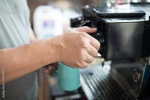 barista made latte art for customer