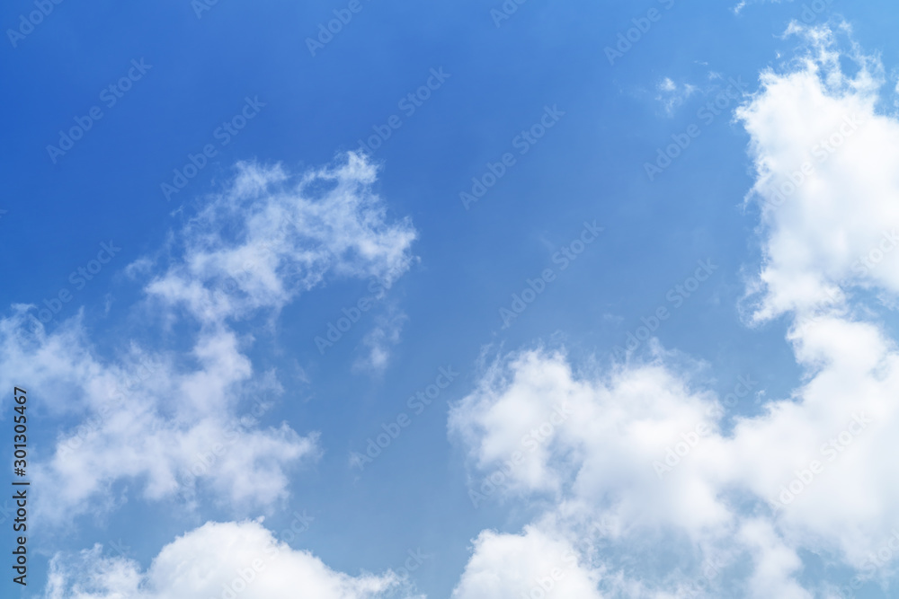 White cloud and blue sky background with copy space White cloud and blue sky background with copy space