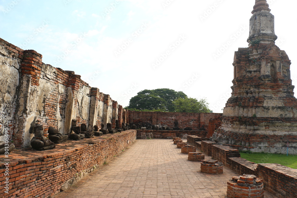 Ruins of temple in Ayutthaya Thailand