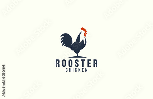 Amazing rooster logo design vector photo