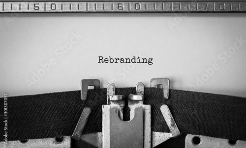 Text Rebranding typed on retro typewriter photo