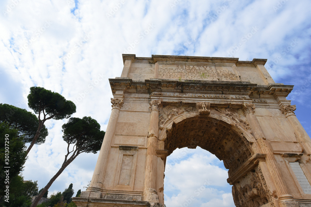 Arch of Constantine near the Colosseum in Rome, Italy