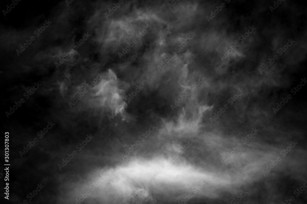 white cloud and black sky textured background