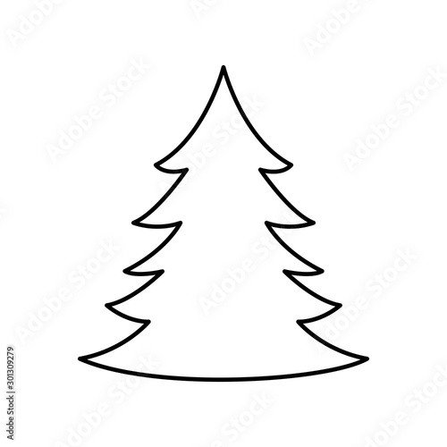 pine tree christmas line style icon vector illustration design