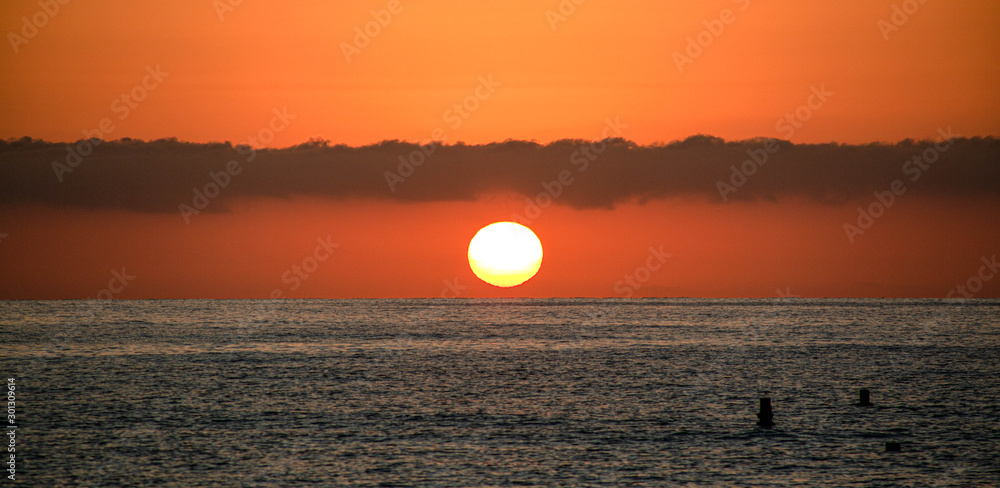Sun Rising from The Sea in Spain