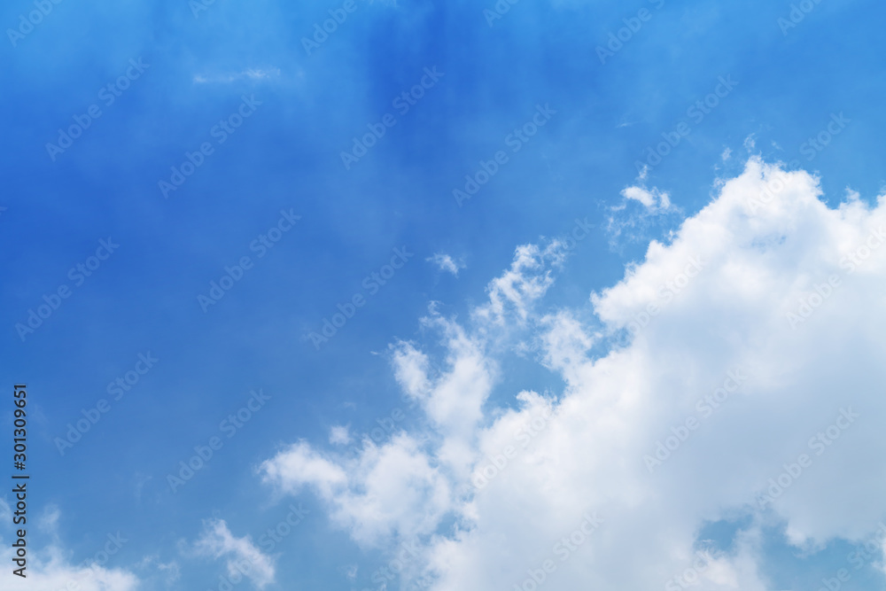 White cloud and blue sky background with copy space White cloud and blue sky background with copy space