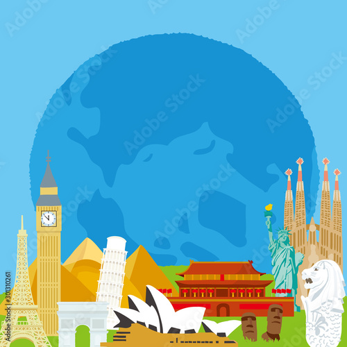 世界イメージ　背景イラスト