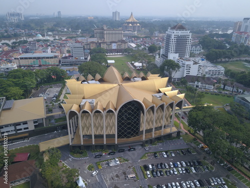 Kuching, Sarawak / Malaysia - November 8 2019: The buildings, landmarks and scenery of Kuching city, capital of Sarawak, Borneo island. Showing the famous landmarks in the Kuching city  photo