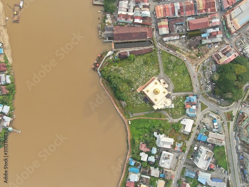 Kuching, Sarawak / Malaysia - November 8 2019: The buildings, landmarks and scenery of Kuching city, capital of Sarawak, Borneo island. Showing the famous landmarks in the Kuching city 