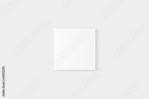 Square Business Card White Blank Mockup © Threedy Artist