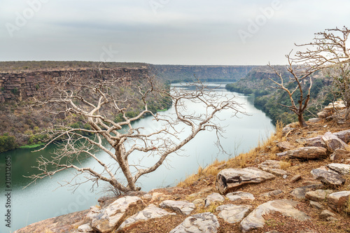 View of Chambal valley river near Garadia Mahadev temple. Kota. India photo