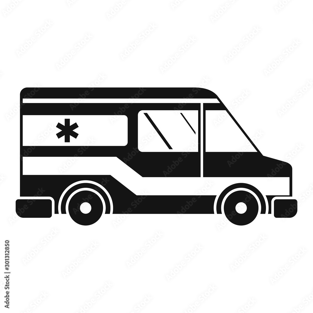 City ambulance icon. Simple illustration of city ambulance vector icon for web design isolated on white background