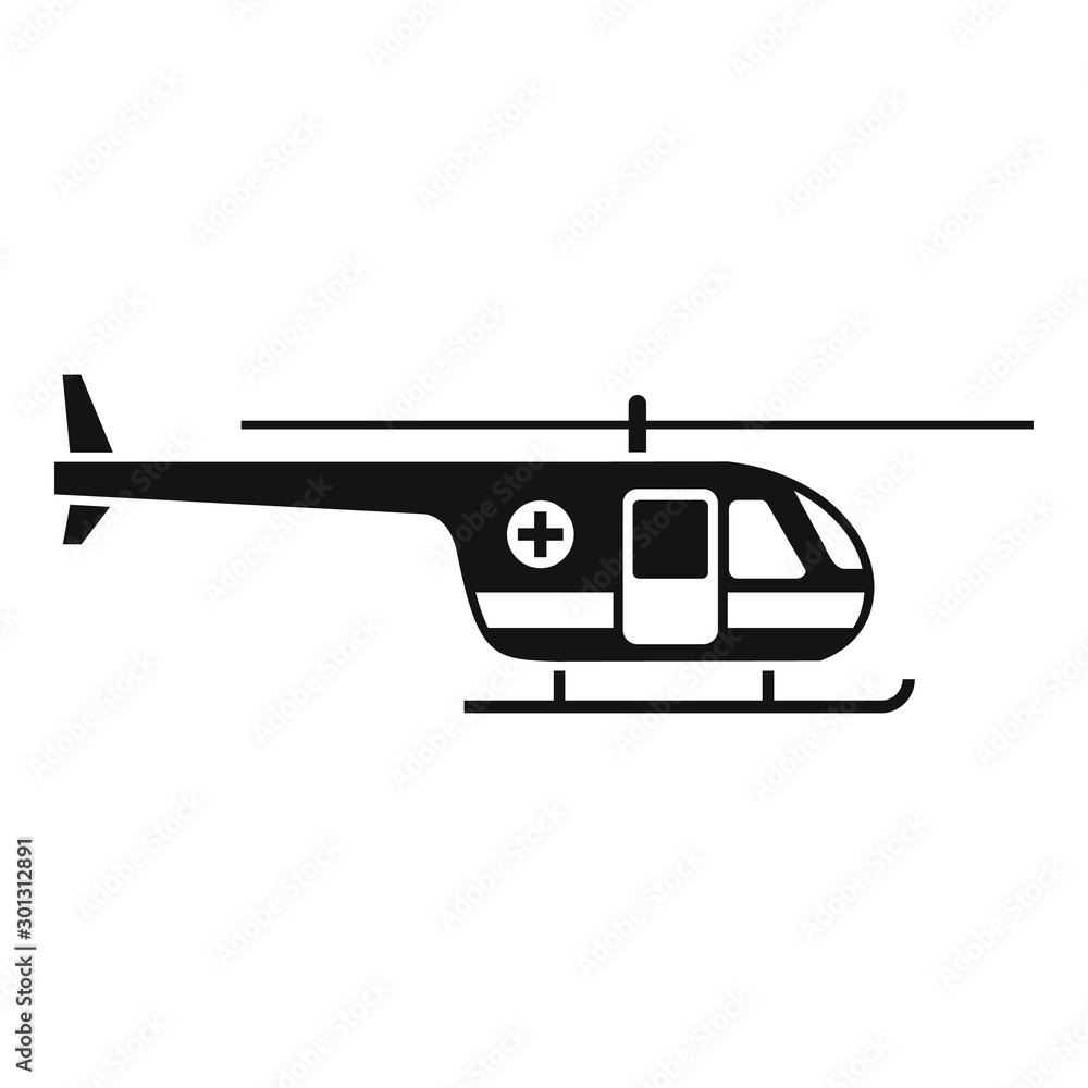 Sky ambulance helicopter icon. Simple illustration of sky ambulance helicopter vector icon for web design isolated on white background