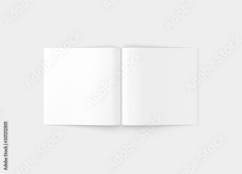 Square Brochure Magazine White Blank Mockup