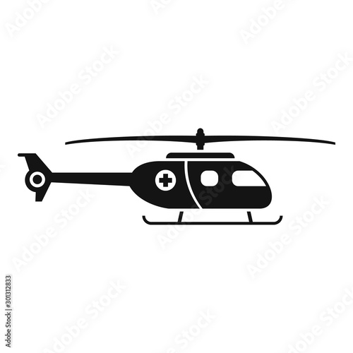 Ambulance helicopter icon. Simple illustration of ambulance helicopter vector icon for web design isolated on white background