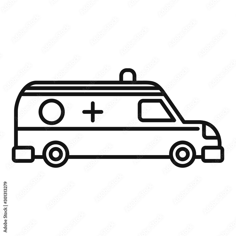 Ambulance help team icon. Outline ambulance help team vector icon for web design isolated on white background Ambulance help team icon. Outline ambulance help team vector icon for web design isolated on white background