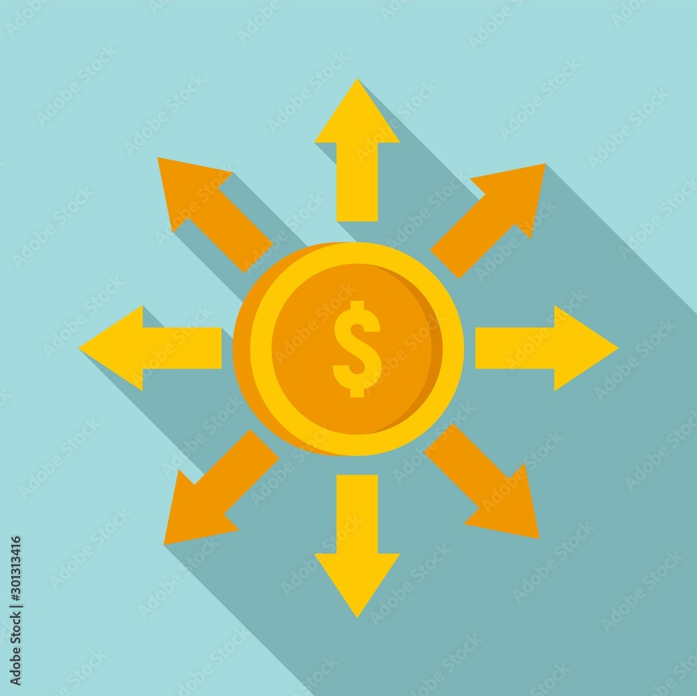 Crowdfunding gold coin icon. Flat illustration of crowdfunding gold coin vector icon for web design Crowdfunding gold coin icon. Flat illustration of crowdfunding gold coin vector icon for web design
