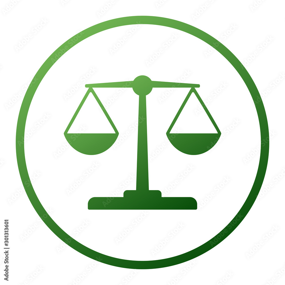 Justice balance scales icon, design isolated on gradient background isolated on white. Simply weight icon. Compare logo symbol. Scales judgment pictogram. Ui comparison element. User interface simile Justice balance scales icon, design isolated on gradient background isolated on white. Simply weight icon. Compare logo symbol. Scales judgment pictogram. Ui comparison element. User interface simile