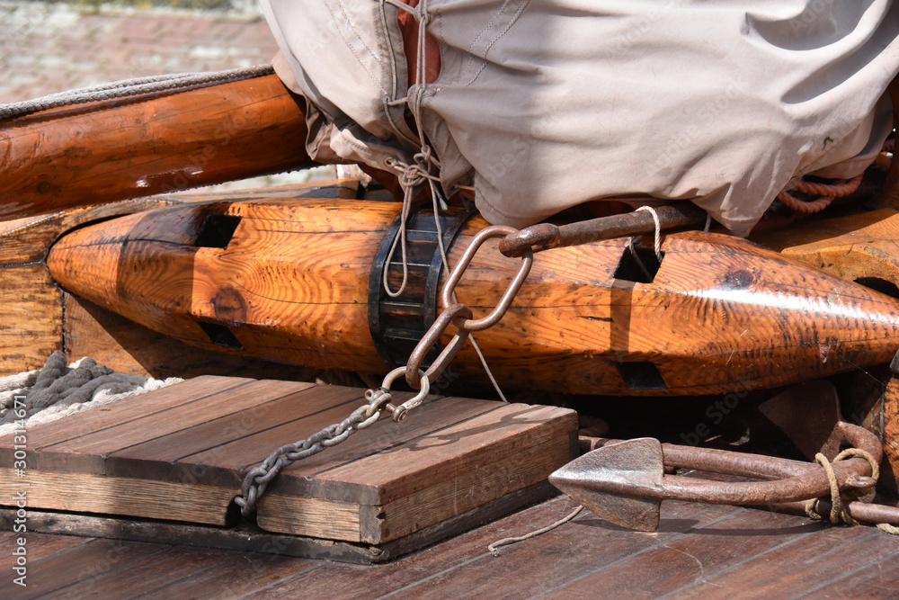 bois sur bateau traditionnel hollandais