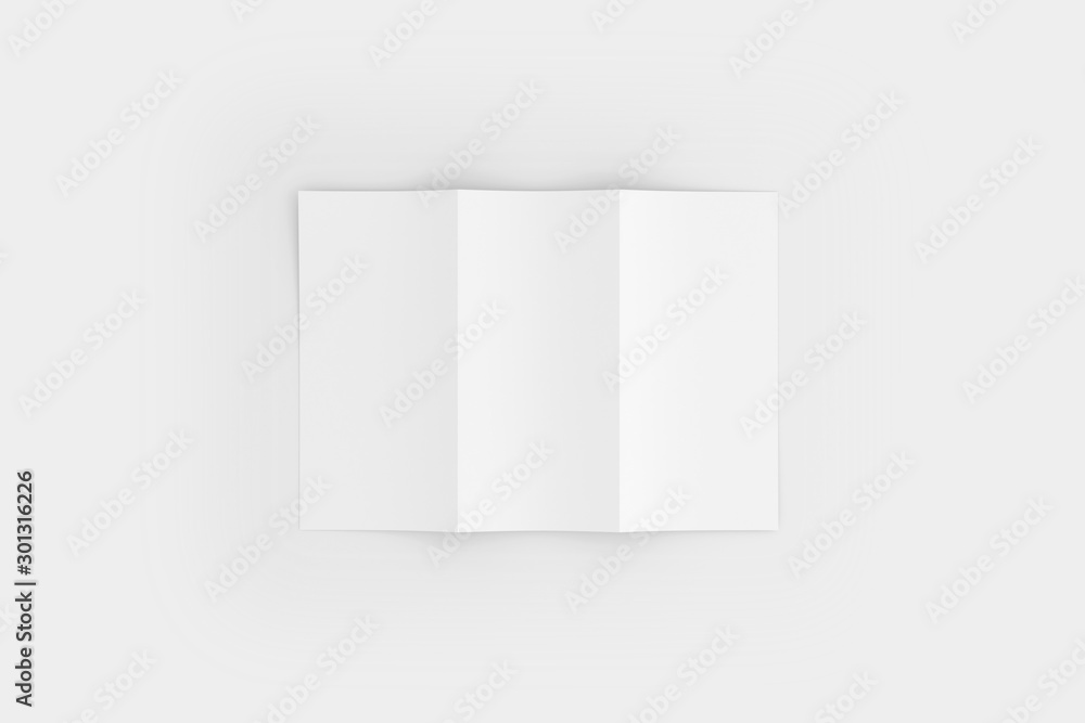 Fototapeta premium A4 A5 Trifold Brochure White Blank Mockup