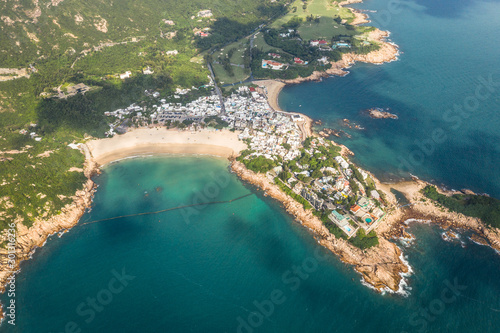 Aerial view of the Shek O sandy beach in Hong Kong island. © jakartatravel