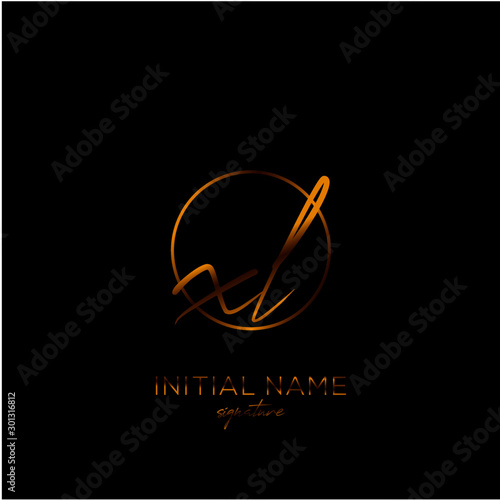 XL Initial handwriting logo vector