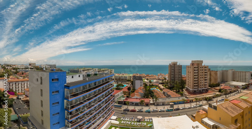 Aerial view of La Carihuela, a touristic area in Torremolinos, Malaga,Spain. photo