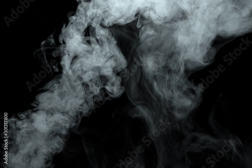 Abstract powder or smoke isolated on black background