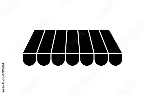 silhouette of store facade parasol isolated icon vector illustration design