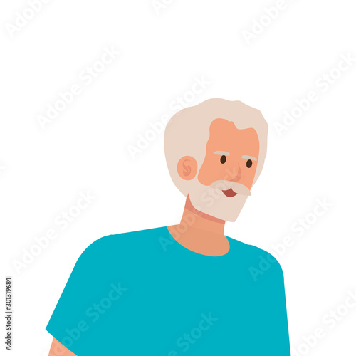 old man elegant avatar character vector illustration design