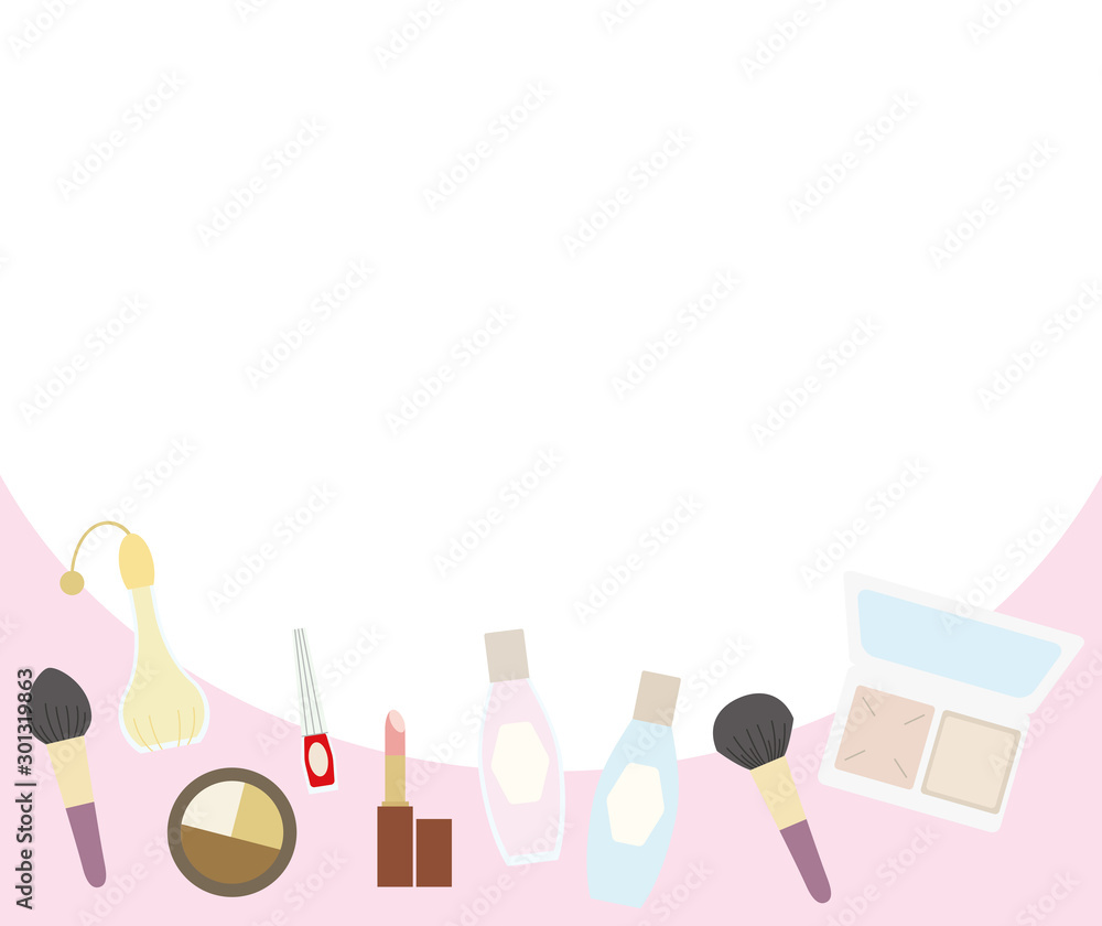 Illustration of a banner for makeup items. Illustration of a banner for makeup items.