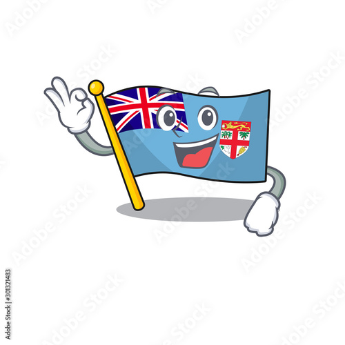 flag fiji cartoon okay with the shape