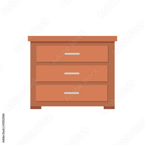 wooden drawer furniture isolated icon vector illustration design