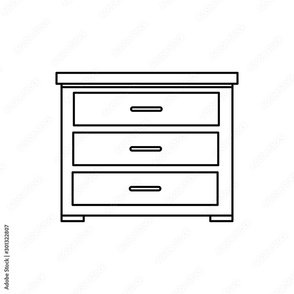 wooden drawer furniture line style icon vector illustration design wooden drawer furniture line style icon vector illustration design