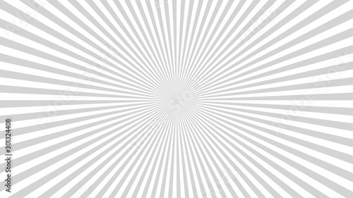 Sun rays background. Gray radiate sun beam burst effect. Sunbeam light flash boom. Template starburst poster. Sunlight star, sunrise glow burst. Solar radiance glare, retro design. Vector illustration
