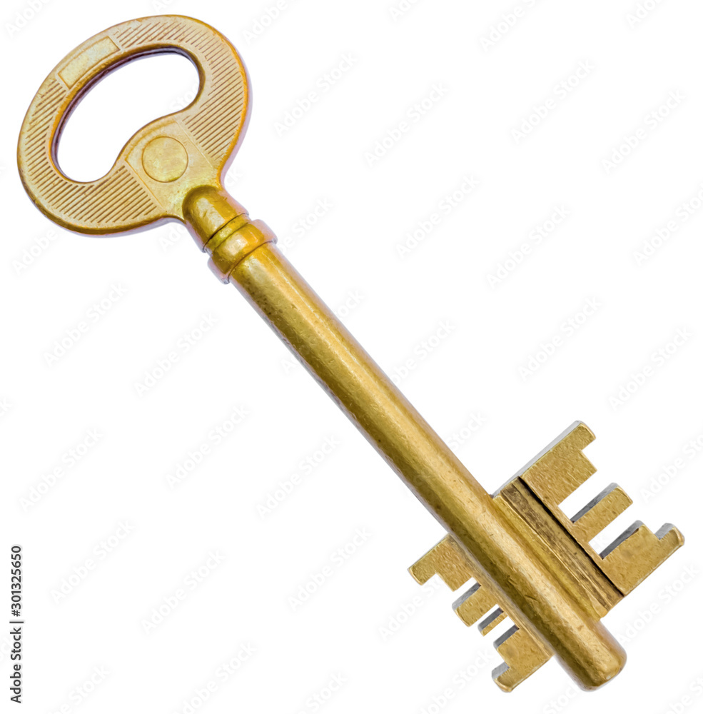 golden key isolated on white background