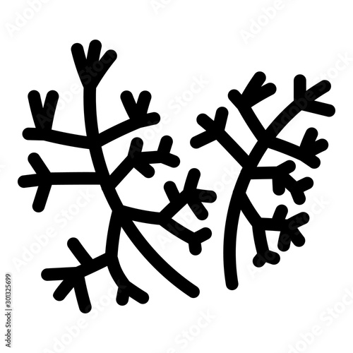 Dill leaves icon. Outline dill leaves vector icon for web design isolated on white background