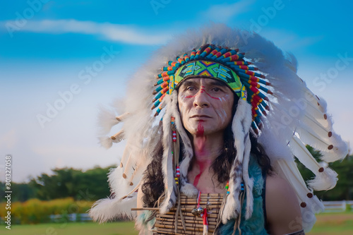Dekoracja na wymiar  native-americans-portrait-of-americans-indian-man