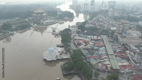  Kuching, Sarawak / Malaysia - November 8 2019: The buildings, landmarks and scenery of Kuching city, capital of Sarawak, Borneo island. Showing the famous landmarks in the Kuching city photo