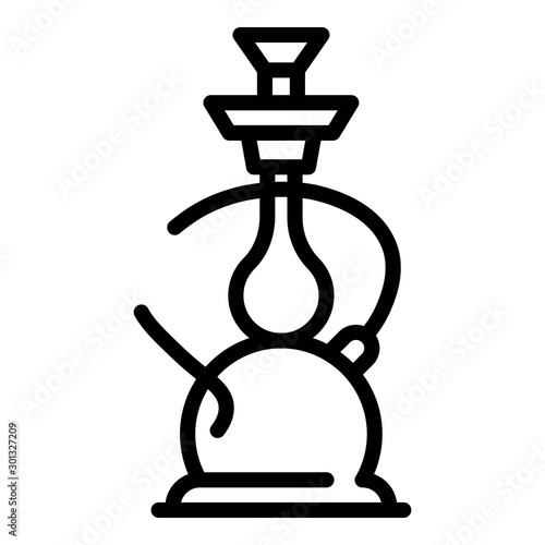 Hookah icon. Outline hookah vector icon for web design isolated on white background