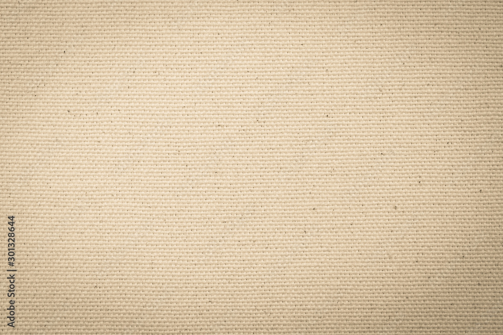 Hessian sackcloth woven texture pattern background in light yellow cream brown - obrazy, fototapety, plakaty 